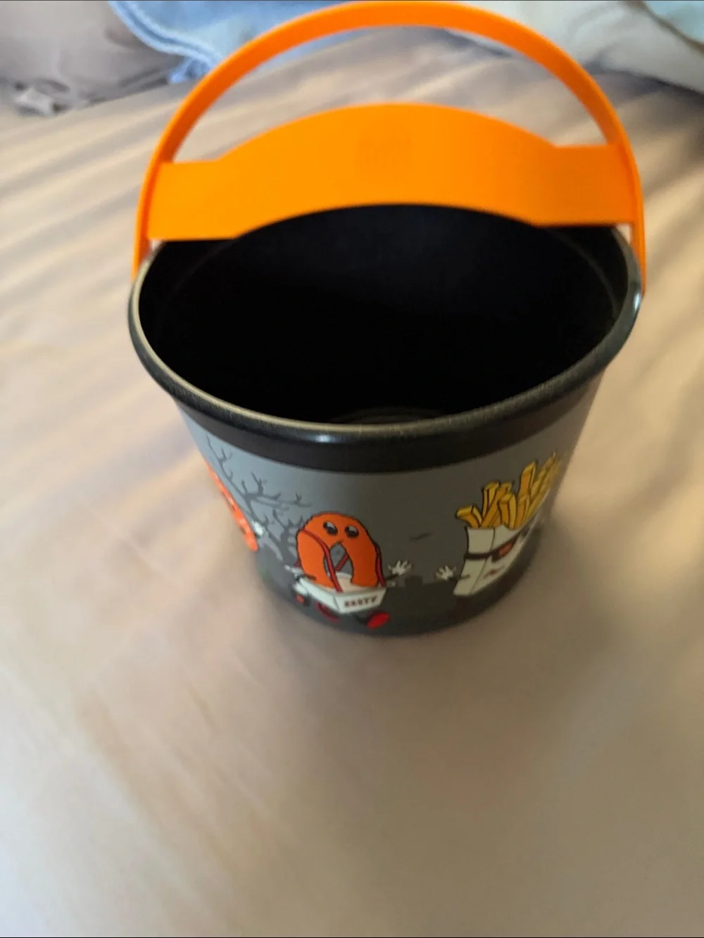 Halloween Candy Bucket with Orange Handle